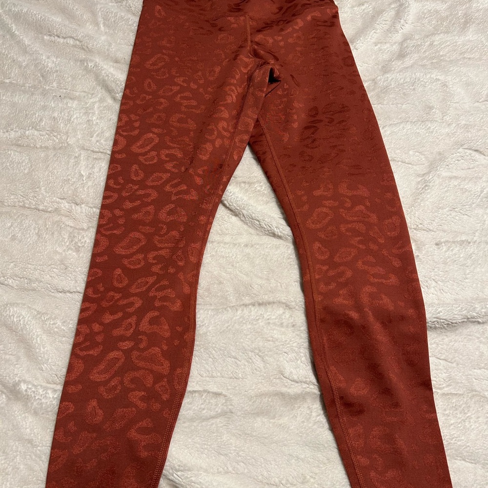 90 degree Leopard Print Leggings - Rust